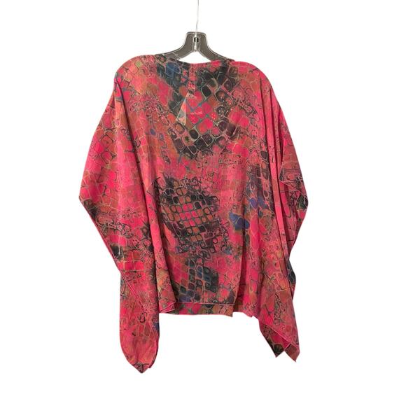 Wild at Heart! LaModa Bold Pink Animal Print Poncho Top w/ Bling – Size M/L - Picture 2 of 7